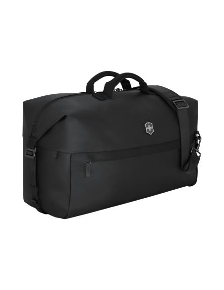 Sac de voyage 70cm Victorinox Touring noir – vue de trois quarts avec poche avant et bandoulière