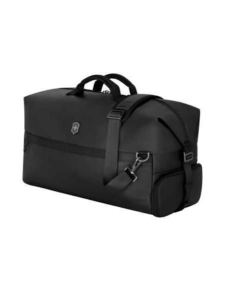 Sac de voyage 70cm Victorinox Touring noir – vue de trois quarts avec poche avant et bandoulière
