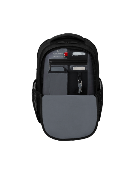 Victorinox VX Sport EVO Daypack Noir, organiseur frontal ouvert, poches et attache-clés