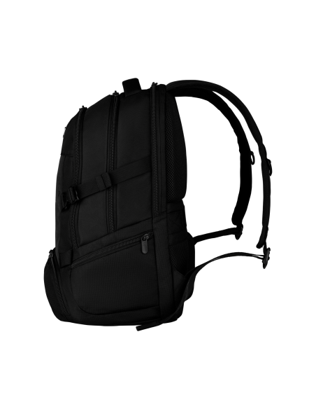 Victorinox VX Sport EVO Deluxe Noir, profil, poche en maille et sangles de compression