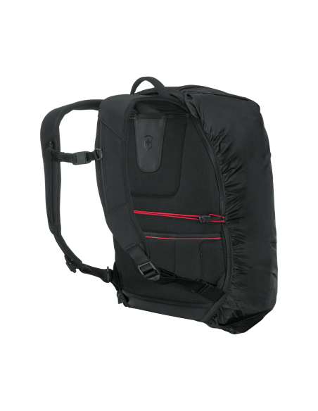 Housse sac à dos Victorinox Travel Essentials Noir, dos du sac couvert, bretelles dégagées