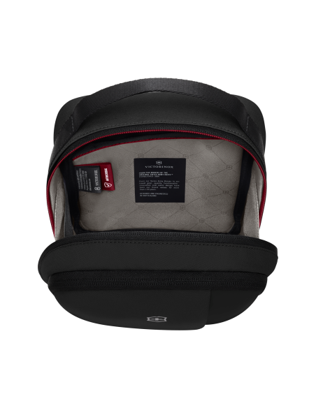 Sac bandoulière Crossbody Victorinox Travel Essentials Noir, grand compartiment ouvert