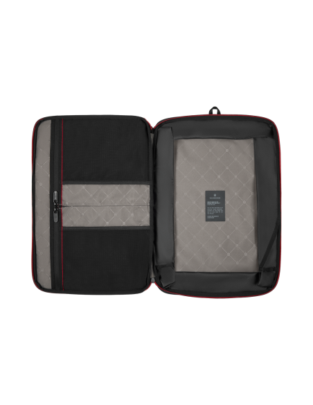Organiseur Pack More Victorinox Travel Essentials Noir, organiseur ouvert et compartiments intérieurs