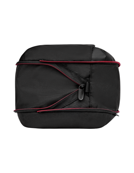 Set de 3 organiseurs Victorinox Travel Essentials Noir, soufflet ouvert et zips de compression