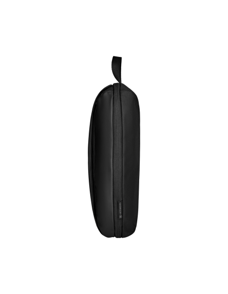 Set de 3 organiseurs Victorinox Travel Essentials Noir, profil d’une pochette aplatie