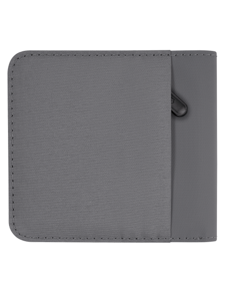 Portefeuille deux volets Victorinox Travel Essentials Gris, dos avec tirette de la poche monnaie