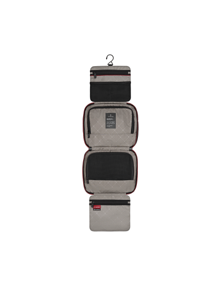 Trousse de toilette à suspendre Victorinox Travel Essentials Noir, trousse déployée avec crochet
