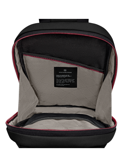 Sac Sling Victorinox Travel Essentials Noir, compartiment ouvert et doublure