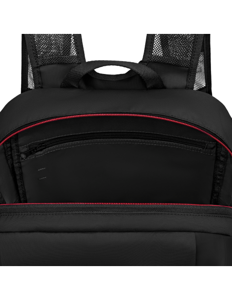 Sac à dos pliable Victorinox Travel Essentials Noir, ouverture et poche intérieure zippée