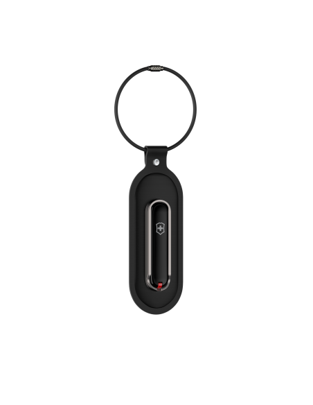 Porte-adresse Victorinox Travel Essentials Noir, étiquette vue de trois quarts gauche