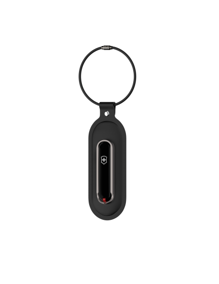 Porte-adresse Victorinox Travel Essentials Noir, étiquette vue de trois quarts droit