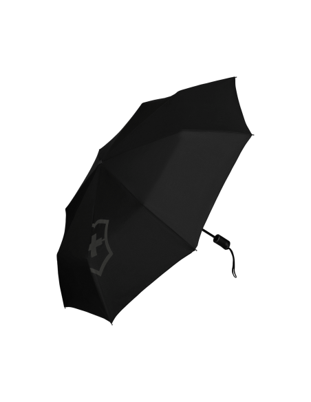 Parapluie Duomatic Victorinox Travel Essentials Noir, parapluie ouvert vu de droite