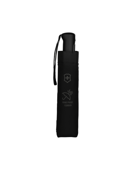 Parapluie Duomatic Victorinox Travel Essentials Noir, parapluie replié dans sa housse