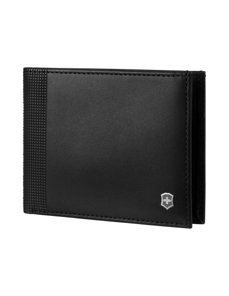 Portefeuille deux volets Victorinox Altius Alox Noir, vue de trois quarts