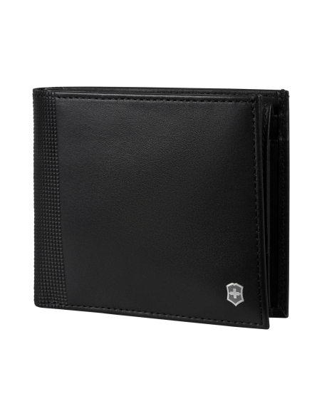 Portefeuille Deluxe Victorinox Altius Alox Noir, vue de trois quarts