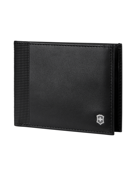 Portefeuille Slim Victorinox Altius Alox Noir, vue de trois quarts