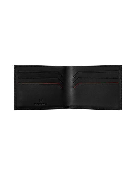 Portefeuille Slim Victorinox Altius Alox Noir, intérieur ouvert sans contenu