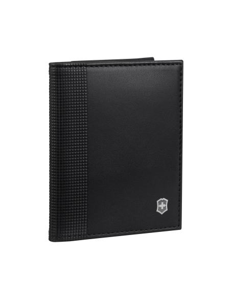 Porte-cartes deux volets Victorinox Altius Alox Noir, vue oblique du côté opposé