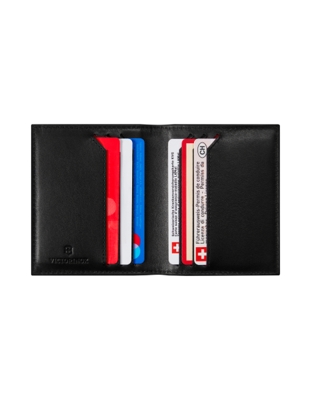 Porte-cartes deux volets Victorinox Altius Alox Noir, six logements avec cartes