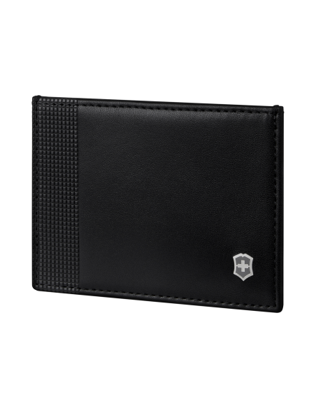 Porte-cartes Slim Victorinox Altius Alox Noir, vue de trois quarts