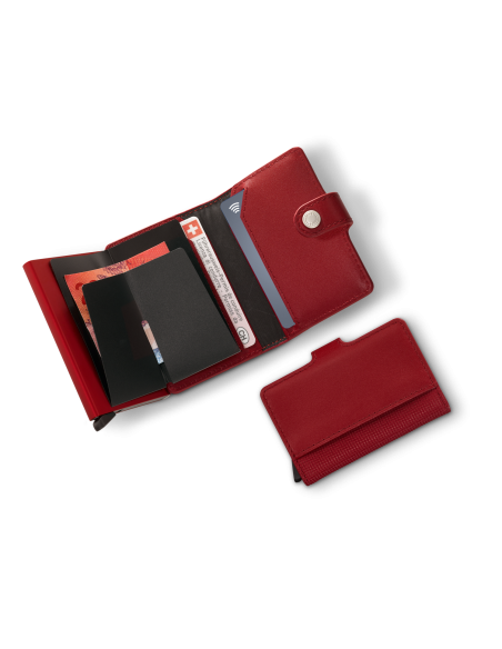 Porte-cartes cuir Leather Victorinox Altius Secrid Rouge Victorinox, intérieur cartes et billets, vue du dos
