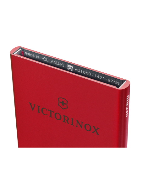 Porte-cartes aluminium Essential Victorinox Altius Secrid Rouge Victorinox, ouverture supérieure du boîtier