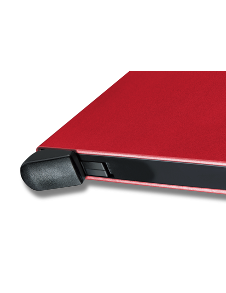 Porte-cartes aluminium Essential Victorinox Altius Secrid Rouge Victorinox, détail de la commande d’extraction