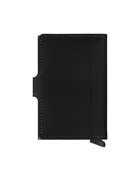 Porte-cartes cuir à pression Victorinox Altius Secrid Noir, dos en cuir et coutures