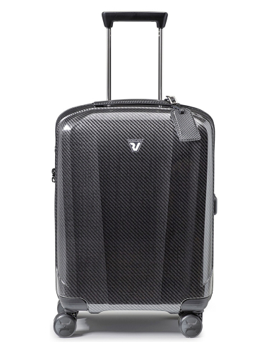 Valise cabine 4 roues extensible 55 cm Roncato We Are Glam DLX Noir/Graphite, réf. 59630122