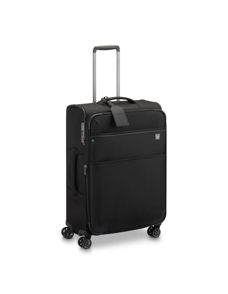 Valise 67 cm Roncato Uno Soft 3.0 Noir — Vue de trois quarts