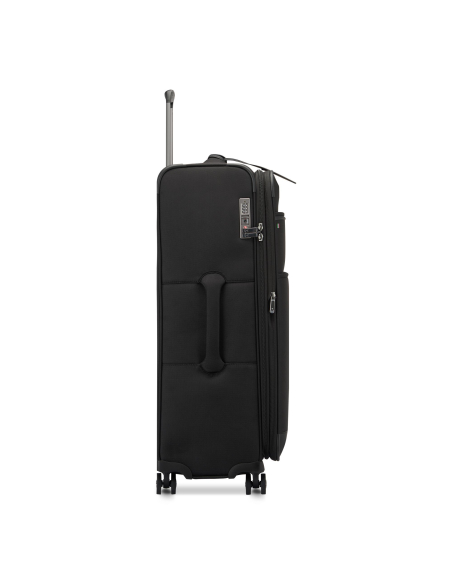 Valise 80 cm Roncato Uno Soft 3.0 Noir — Profil et fermeture TSA