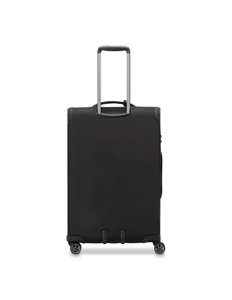 Valise 67 cm Roncato Uno Soft 3.0 Noir — Vue arrière, poignée télescopique déployée