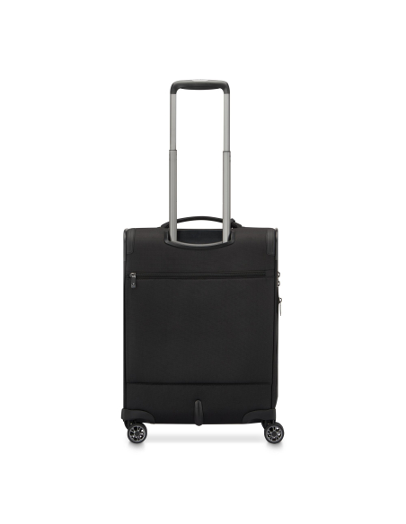 Cabine 55 cm Roncato Uno Soft 3.0 Noir — Vue arrière, poignée télescopique déployée