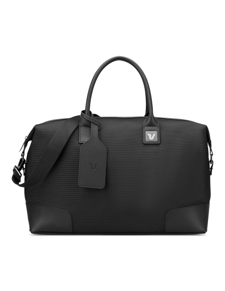 Sac 26 cm Roncato Uno Soft 3.0 Noir — Vue de face avec bandoulière