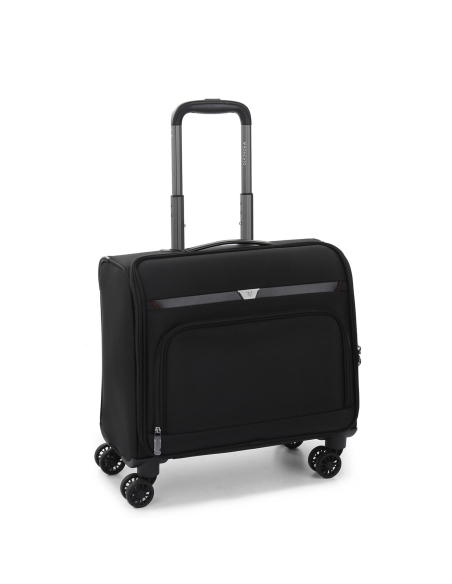 Bureau mobile 4 roues 41,5 cm Roncato Biz 4.0 Noir, vue de trois quarts