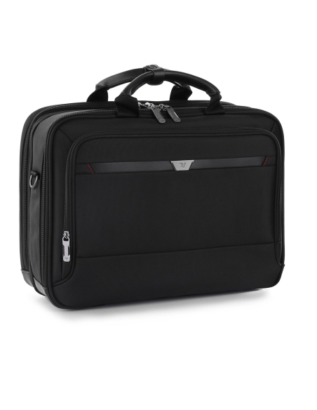 Sacoche ordinateur 15,6 pouces Roncato Biz 4.0 Noir, vue de trois quarts