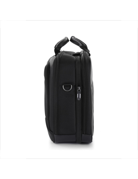 Sacoche ordinateur 15,6 pouces Roncato Biz 4.0 Noir, profil et fixation de bandoulière