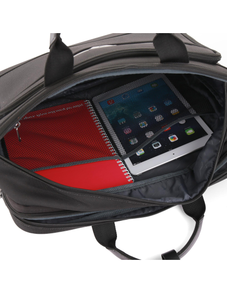 Sacoche ordinateur 15,6 pouces Roncato Biz 4.0 Noir, rangement tablette ouvert