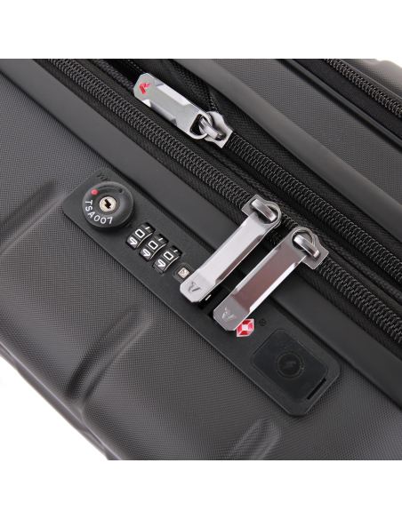 Valise cabine 4 roues 55 cm Roncato Biz 4.0 Noir, serrure TSA et port USB