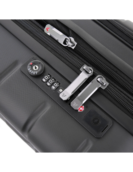 Bureau mobile extensible 39 cm Roncato Biz 4.0 Noir, serrure TSA et port USB