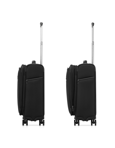 Valise de profil dans ses deux configurations — Roncato City 3.0 Noir
