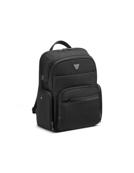 Vue trois quarts du sac à dos ordinateur — Roncato City 3.0 Noir