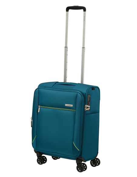 Samsonite Base Breeze 55 cm Petrol Blue, poignée télescopique entièrement déployée