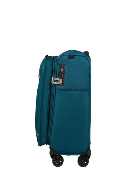 Samsonite Base Breeze 55 cm Petrol Blue, extension ouverte, vue latérale