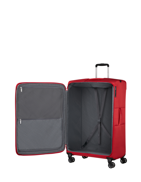 Samsonite Base Breeze 81 cm Rouge, compartiment principal ouvert