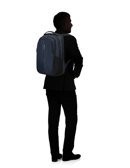 Samsonite Guardit 3.0 sac à dos M 15,6 pouces Bleu, porté sur le dos avec silhouette