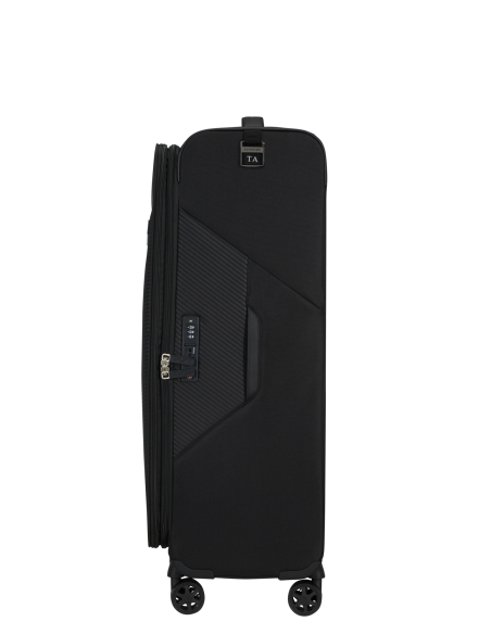 Vue latérale avec boucle de personnalisation — Samsonite Litebeam 77 cm Noir