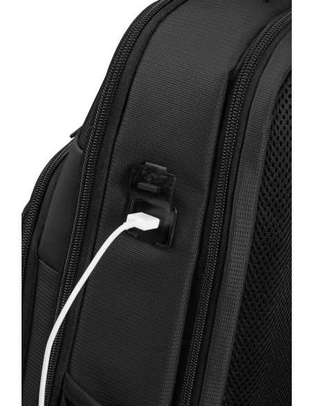 Port USB avec câble branché — Sac à dos 14.1 pouces Samsonite Mysight Noir