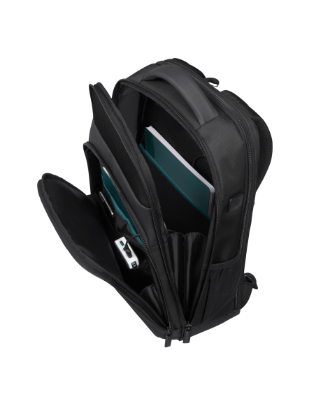 Vue générale des compartiments ouverts — Sac à dos 15.6 pouces Samsonite Mysight Noir