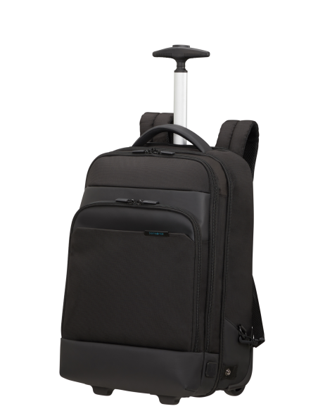 Vue de trois quarts — Sac à dos 2 roues 17.3 pouces Samsonite Mysight Noir